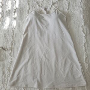 Old Navy Active PowerSoft Racerback Dress MPetite GoDry White EUC Stretch